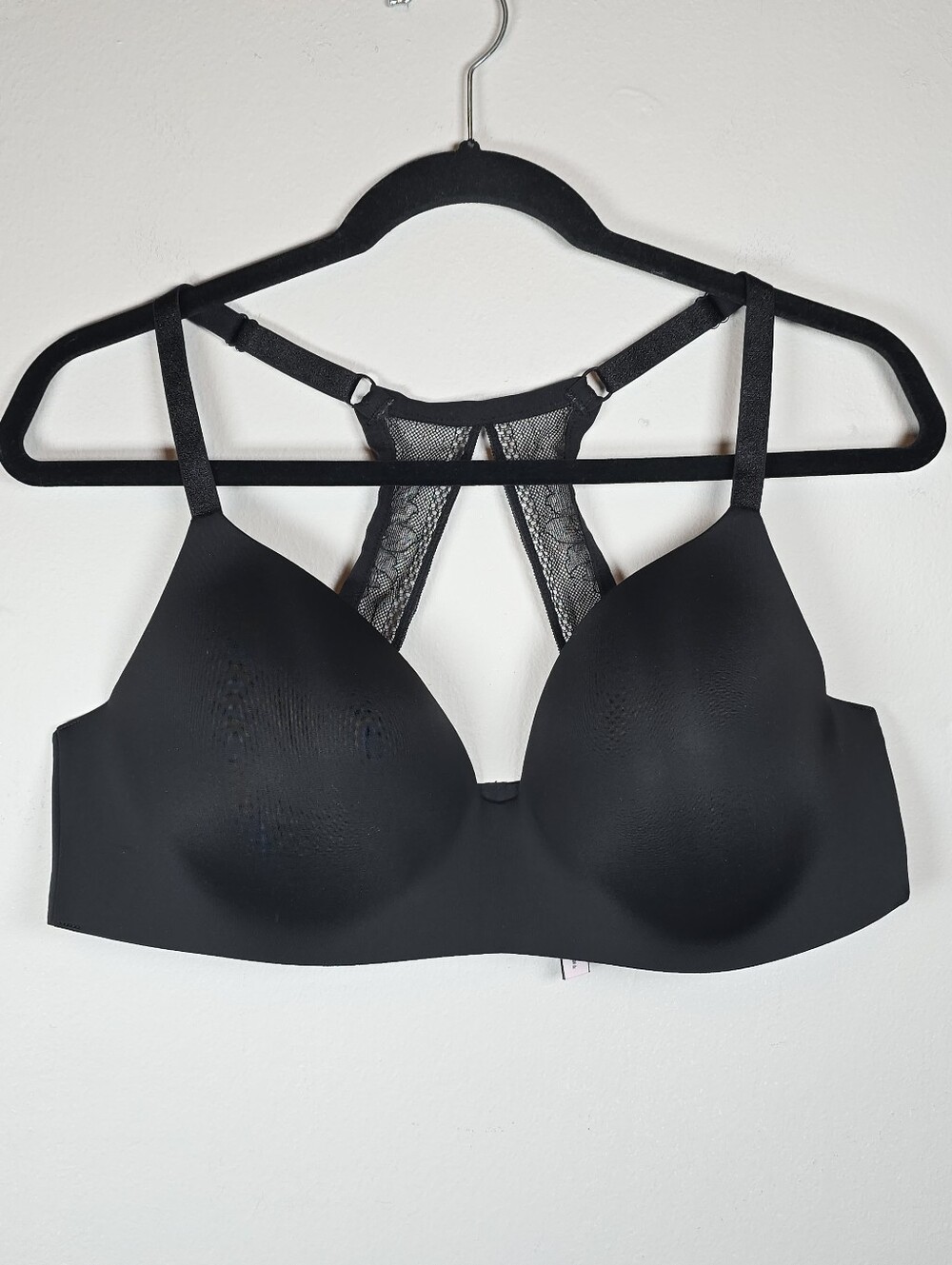 Victoria's Secret Women's Floral Racerback Wireless Bra 40D Black Feminine Chic